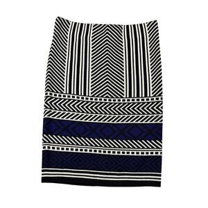 Potter’s Pot Women’s Geometric Knit Skirt Size-S Black White & Blue